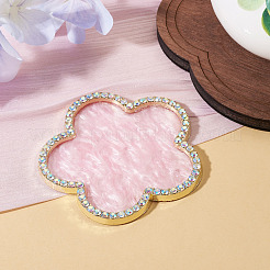 レジンネイルアートのカラーパレット  ガラスラインストーン付き  花  ピンク  7.85x7.85x0.6cm&nbsp;MRMJ-TAC0009-16B
