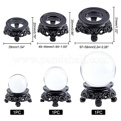 樹脂製クリスタルボールディスプレイ台座3個  ブラック  39~58x20~31mm  3pc&nbsp;ODIS-GA0001-35