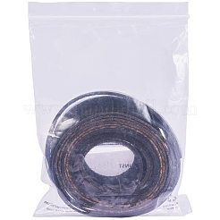 牛革レザーコード  革のアクセサリーコード  ブラック  10x2.5mm  2 m /ロール  2のロール/セット&nbsp;WL-PH0004-02