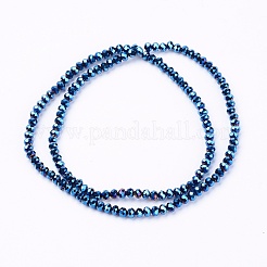 電気メッキガラスビーズ連売り  多面カット  ロンデル  ミックスカラー  4x3mm  穴：1mm  約105~110個/連  38~39cm&nbsp;EGLA-R080-4mm-M