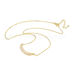 Brass with ABS Plastic Imitation Pearl Pea Pod Pendant Necklaces&nbsp;NJEW-P347-01G