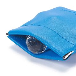 Puイミテーションレザーレディースバッグ  正方形  ディープスカイブルー  8x8cm&nbsp;ABAG-P005-A12