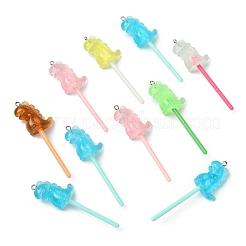 10Pcs Luminous Translucent Resin Big Pendants&nbsp;FIND-FS0002-91E