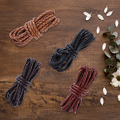 8M 4 Colors Round PU Leather Braided Cord&nbsp;OCOR-CL0001-20
