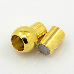 端が接着された真鍮のマグネットクラスプ  オーバル  ミックスカラー  17x10mm  穴：6mm&nbsp;KK-G230-6mm-M-NF
