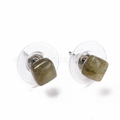 Natural Labradorite Ear Studs&nbsp;EJEW-K091-01P-01