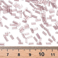 透明なガラスラッパビーズ  丸い穴  ロージーブラウン  3~8x2mm  穴：0.7mm  約450g /ポンド&nbsp;SEED-N005-001-C09