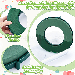 樹脂フォーム泥ブロックリング5個  造花アレンジメント用品  プラスチックベース付き  オリーブドラブ  250x43mm&nbsp;AJEW-WA0003-20