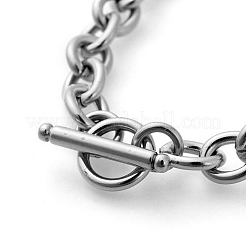 Tarnish Resistant 304 Stainless Steel Cable Chain Bracelets&nbsp;BJEW-G618-04P-B