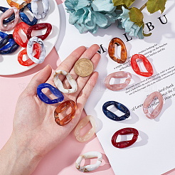 300g 10 Colors Acrylic Linking Rings&nbsp;OACR-PH0001-55
