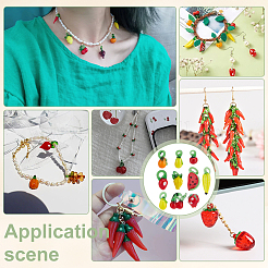 50Pcs 10 Styles Fruit Theme Glass Pendants&nbsp;GGLA-PH0001-70