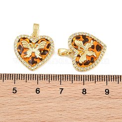Brass Micro Pave Clear Cubic Zirconia Pendants&nbsp;CU-CBA415D-11G-04