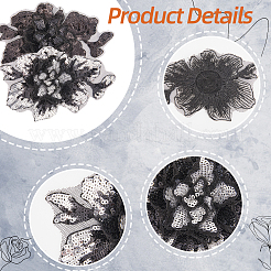 4Pcs 2 Style Fiber Lace Embroidery Sewing Appliques&nbsp;DIY-GF0007-49