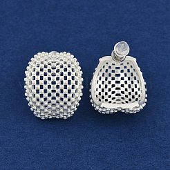 中空キャンバー真鍮スタッドピアス  925銀メッキ  24.5x19.5mm&nbsp;EJEW-Q391-21S-02