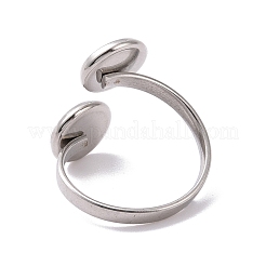 Non-Tarnish 201 Stainless Steel Open Cuff Ring Findings&nbsp;STAS-E124-01P