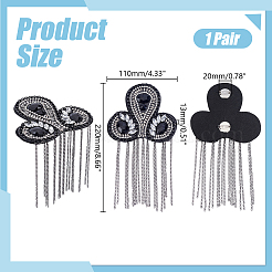 2Pcs Iron Tassel Chain Shoulder Epaulettes&nbsp;DIY-HY0003-61