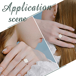 1Pc Adjustable Rhodium Plated Sterling Silver Finger Ring Components&nbsp;STER-BBC0006-95P