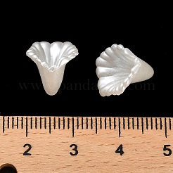 ABSアクリルキャップ  朝顔  ホワイト  9x11x12mm  穴：1.5mm&nbsp;OACR-Z016-06