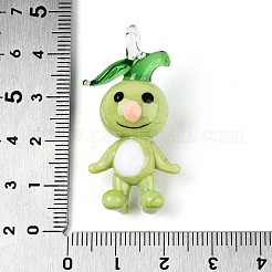 Handmade Lampwork Cartoon Radish Pendants&nbsp;LAMP-T025-10B