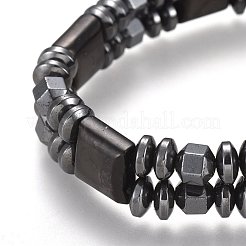 磁気合成ヘマタイトストレッチブレスレット  内径：2インチ（5.2cm）&nbsp;BJEW-O179-04