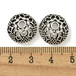 チベット風合金ビーズキャップ  花弁のない  鉛フリー＆カドミウムフリー  アンティークシルバー  15x7mm  穴：3mm  約625個/1000g&nbsp;FIND-U015-05AS