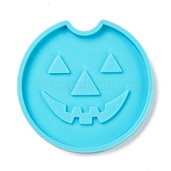 Diyカップマットシリコンモールド  レジン型  UVレジン用  エポキシ樹脂工芸品作り  カボチャのハロウィーンのカボチャのちょうちん  ディープスカイブルー  70x62.5x7mm  内径：65x58mm&nbsp;DIY-C014-01F