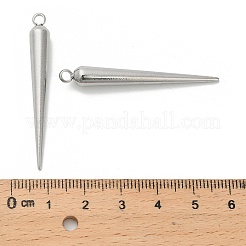 304ステンレスペンダント  コーンチャーム  ニッケルフリー  ステンレス鋼色  45x6mm  穴：2.5mm&nbsp;STAS-F327-01P