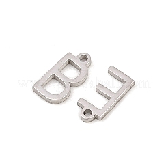 304ステンレススチールチャームセット26個  a～zの文字  ステンレス鋼色  7~8x1.5~7x1mm  穴：0.9mm  1個/スタイル&nbsp;STAS-B123-01P