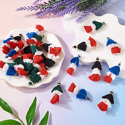 30Pcs 3 Styles Polycotton(Polyester Cotton) Tassel Pendant Decorations&nbsp;FIND-TA0009-07