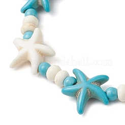 Synthetic Turquoise Beads Stretch Bracelets&nbsp;BJEW-JB12018-02