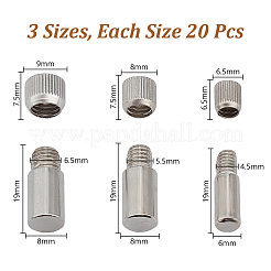 60個 3スタイル 亜鉛合金棚ブラケット&サポート  コラム  プラチナ  6.5~9x19~20mm  20個/スタイル&nbsp;FIND-AR0006-60