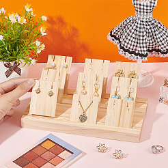 1 Set 3-Slot  Wooden Earring Display Card Stands&nbsp;EDIS-DR0001-07C