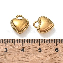 304ステンレススチールチャーム  ハートチャーム  イオンプレーティング（ip）  18KGP本金メッキ  12.5x11x7mm  穴：2.5x3mm&nbsp;SA-CBAE5AC-25G