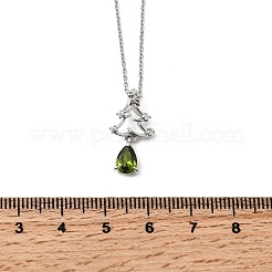 Christmas Snowflake Brass Micro Pave Cubic Zirconia Pendants Necklaces&nbsp;NJEW-L468-01P-B01