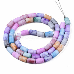 Opaque Baking Paint Crackle Glass Beads Strands&nbsp;X-FGLA-T004-01I