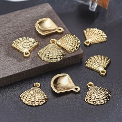 合金ペンダント  海のテーマ  鉛フリー＆ニッケルフリー＆カドミウムフリー  シェル  18KGP本金メッキ  17x16x3mm  穴：1.5mm&nbsp;TIBEP-A040-013G-NR