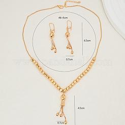 Elegant Vintage Brass Tassel Dangle Earrings & Pendant Necklace Sets for Women&nbsp;MN4192