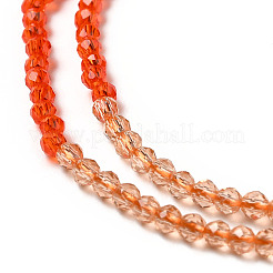 2 Colors Transparent Glass Beads Strands&nbsp;GLAA-G093-01F