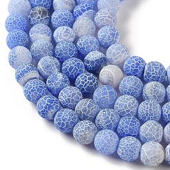 Frosted Natural Weathered Agate Beads Strands&nbsp;G-F367-8mm-01