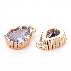 Brass Inlaid Cubic Zirconia Charms&nbsp;KK-S356-771G