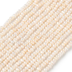 天然養殖淡水パールビーズ連売り  ロンデル  グレード4a+  ナバホホワイト  2~2.5mm  穴：0.5mm  約195個/連  14.57インチ（37cm）&nbsp;PEAR-C004-06