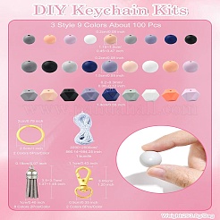 140pcs DIY Keychain Kits&nbsp;DIY-CJ0002-46