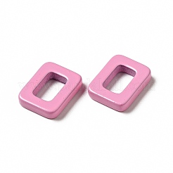 スプレー塗装された201ステンレス鋼の連結リング  長方形  パールピンク  9.5x7.5x2mm  内径：4x5.5mm&nbsp;STAS-G304-06A