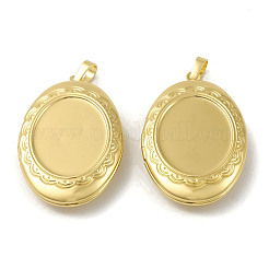 Rack Plating Brass Locket Pendants&nbsp;KK-G452-05G