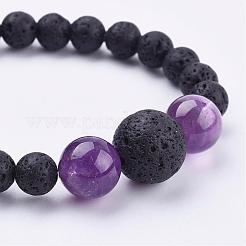 Natural Amethyst Stretch Bracelets&nbsp;BJEW-JB03159-05