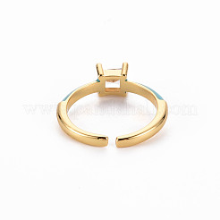 Brass Enamel Cuff Rings&nbsp;RJEW-T016-32I-NF