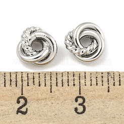 真鍮ビーズ  カドミウムフリー＆ニッケルフリー＆鉛フリー  三位一体の結び目  プラチナ  7x7x3mm  穴：1.8mm&nbsp;KK-Q820-40P