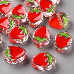 Transparent Enamel Acrylic Beads&nbsp;TACR-S155-003