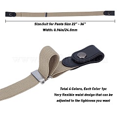 4Pcs 4 Style Unisex Adjustable No Buckle Imitation Leather Elastic Waist Belt&nbsp;AJEW-GF0003-27A