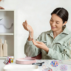 DIYバッジホルダー作成キット  201個のステンレススチールワイヤーケーブルキーホルダーを含む  アクリルビーズ  プラスチック製IDカードホルダー  ミックスカラー  13~13.5x8mm  穴：6mm&nbsp;DIY-NB0015-30